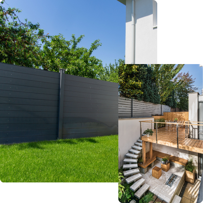 Aménagements extérieurs, jardin, nettoyage, terrasse, toiture, citerne, clôtures