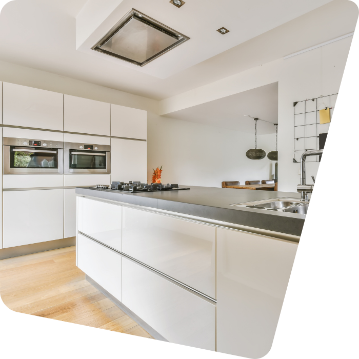 Cuisine, plan de travail, espace culinaire, équipement, rangement, mobiliers, installation
