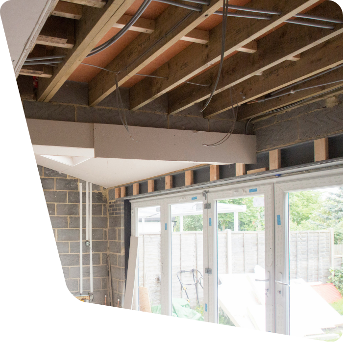 Annexe, châssis, fenêtre, ouvertures murs, construction, agrandir