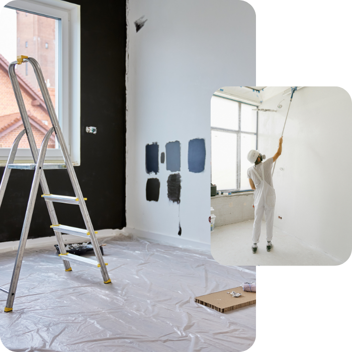 schilderwerk, verf, muren, plafonds, binnenverf, buitenverf, renovatie, afwerking