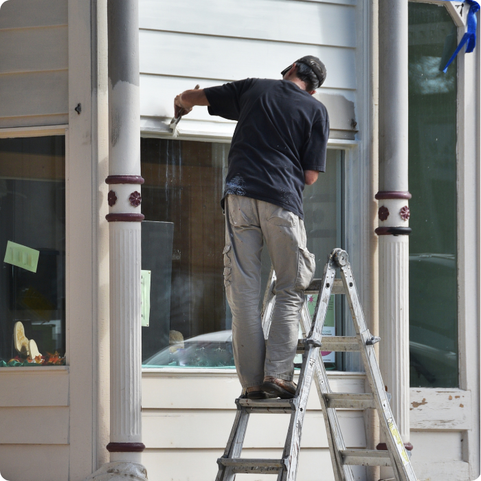 Peinture extérieure, murs extérieurs, façade, pignon, birque, bois, boiseries, rénovation