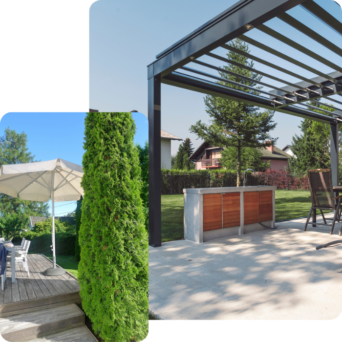 abris de jardin, plantations, plantes, massifs, fleurs, espaces verts