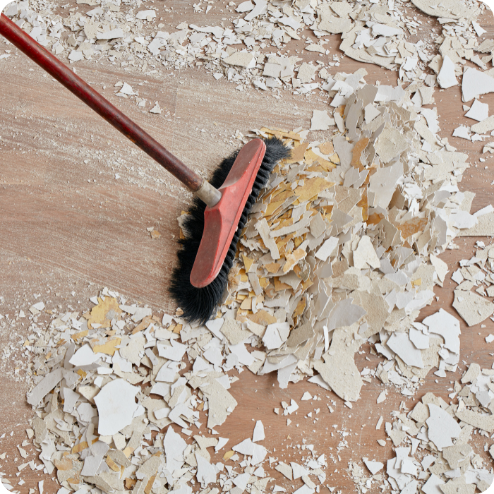 Balai, sols, murs, parquet, propreté, propre, fin de travaux