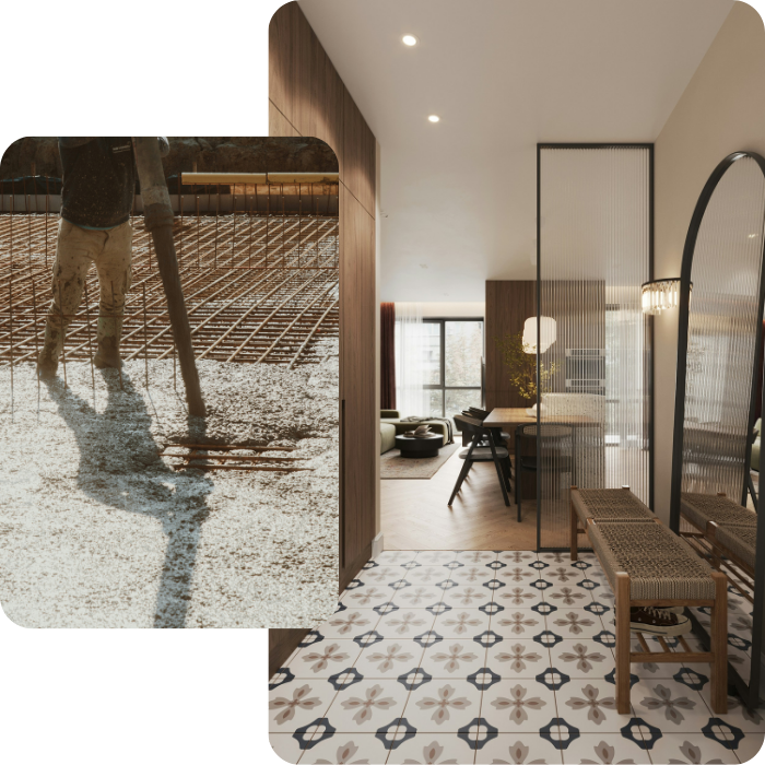 isolation, cloisons, gros oeuvre, murs, maçonnerie, dalle de sol, béton, finitions, plafonnage