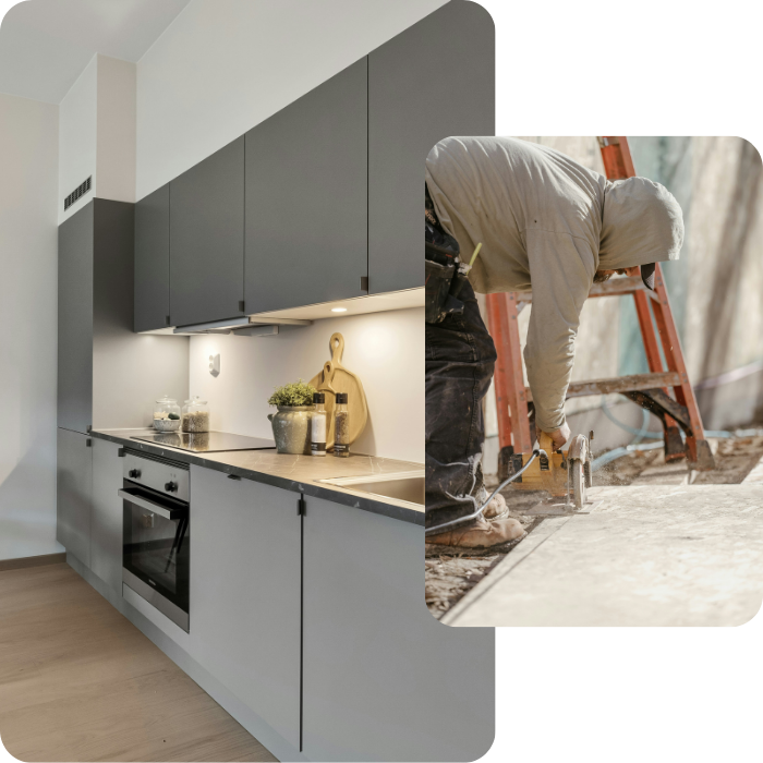 Rénovation, intérieure, murs, plafonds, sols, salle de bain, cuisine, parquet, carrelage, parachèvement