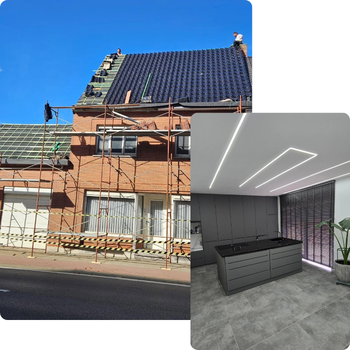 Dakwerker, Dakbedekking, Dak, Dak, Dakpannen, Keuken, Renovatie, Werken, Pleisterwerken