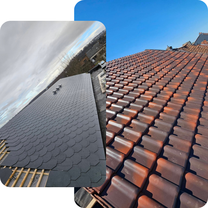 Toiture, toit, inclinée, pente, tuile, ardoise, zinc, construction, nouvelle toiture, couverture