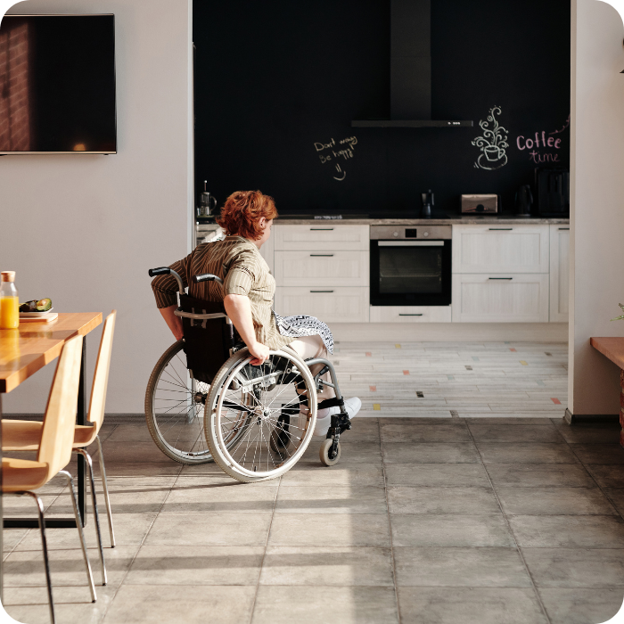PMR, aménagements, cuisine, salle de bain, intérieur, adaptation
