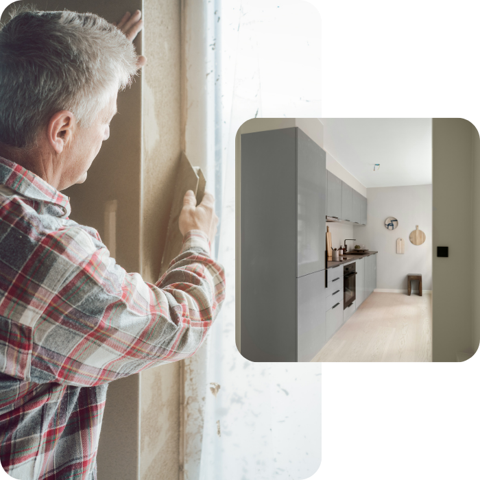Rénovaiton générale, intérieur, extérieur, murs, sols, plafonds, façade, isolation, plâtrage