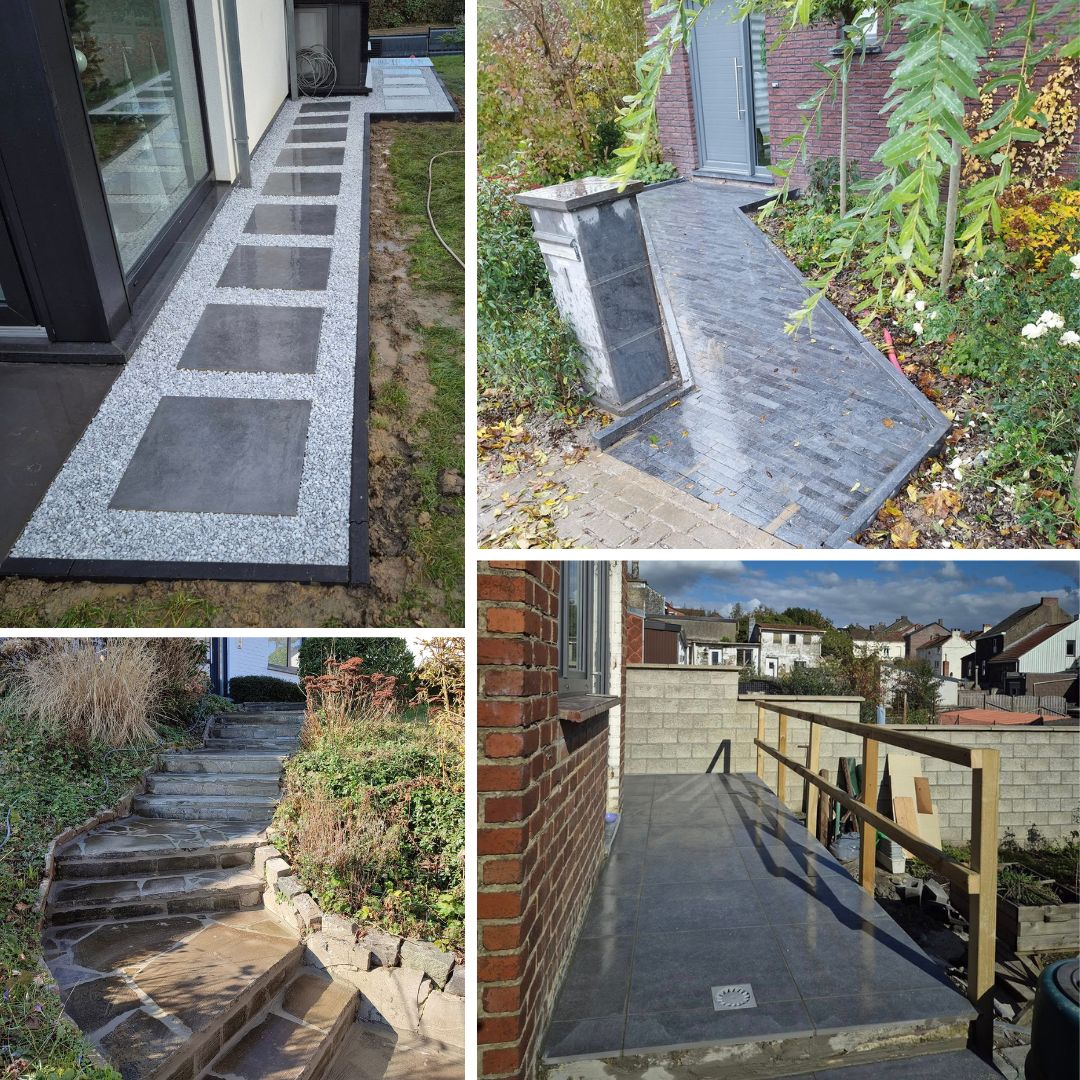 Aménagement extérieur terrasse pavage et abords à Charleroi