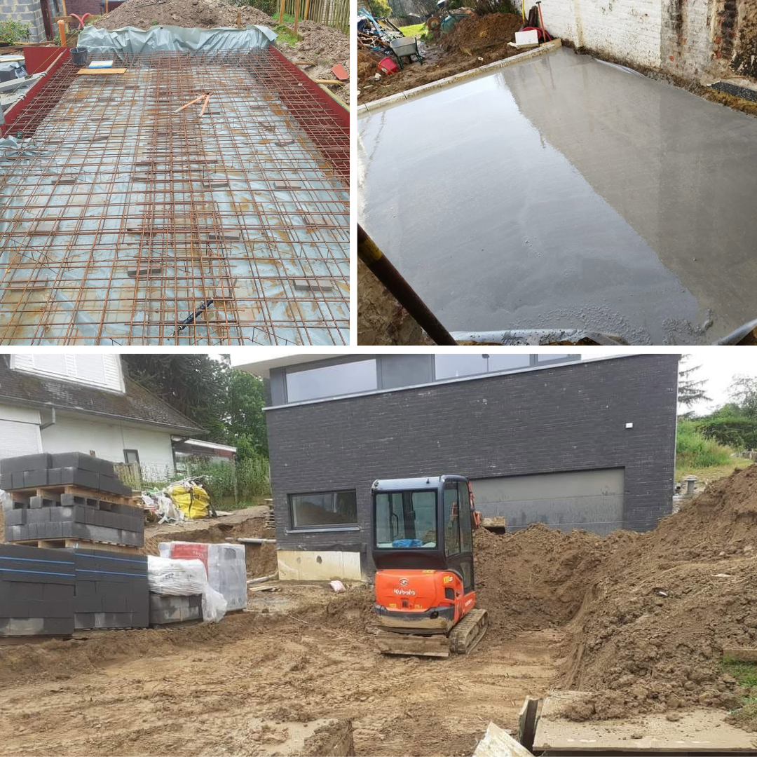 Extension annexe maçonnerie terrassement et chape