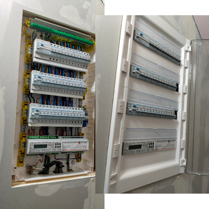 électricien, tableau électrique, circuit, installation