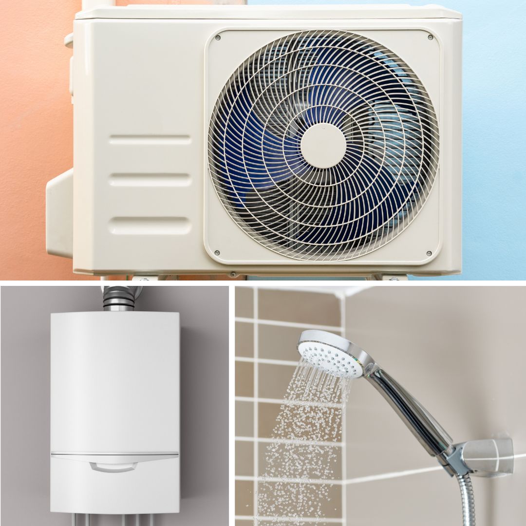 Installation de boiler chauffe-eau canalisations et pompe à chaleur