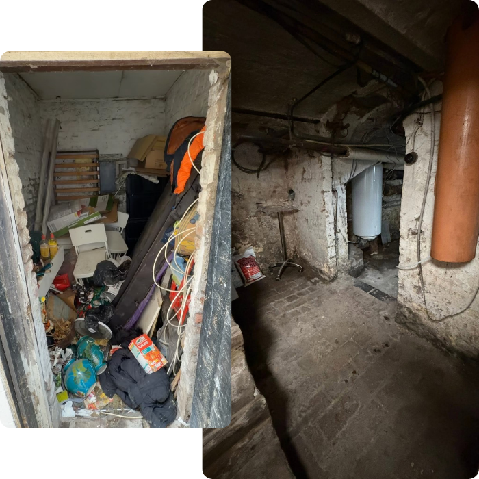 Vide maison, débarras, garage, cave, grenier, maison, appartement, déménagement, désencombrement