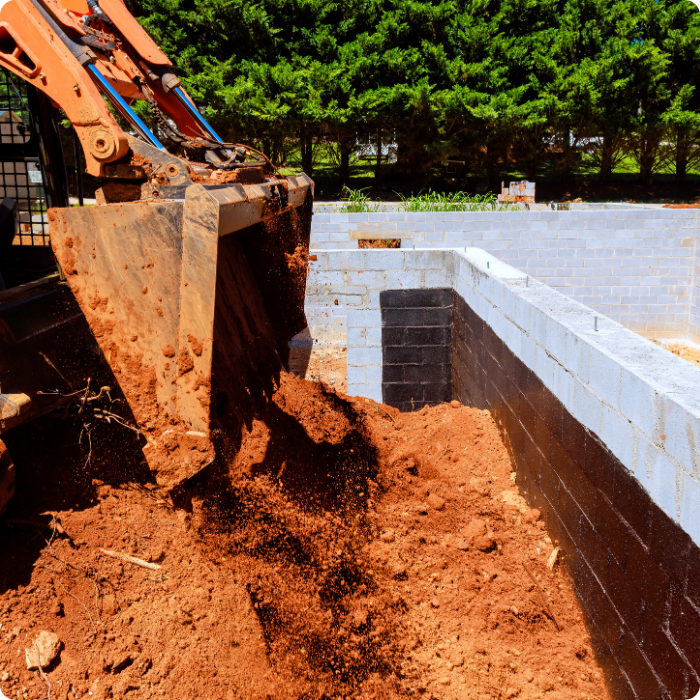 terrassement, terrain, fondations, gros oeuvre, nivellement, construction, construire