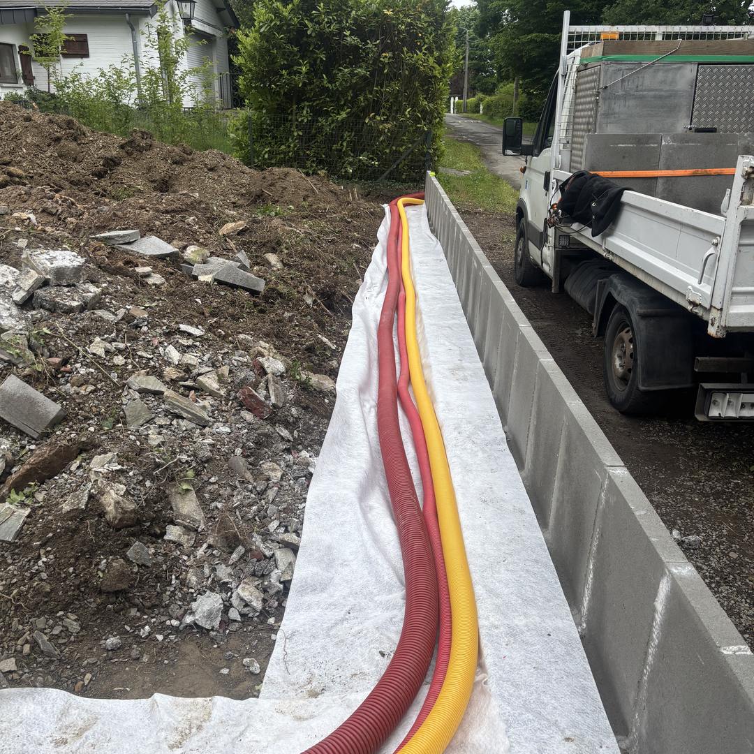 Travaux d'égouttage à Aywaille par Cottini Construct Terrassement