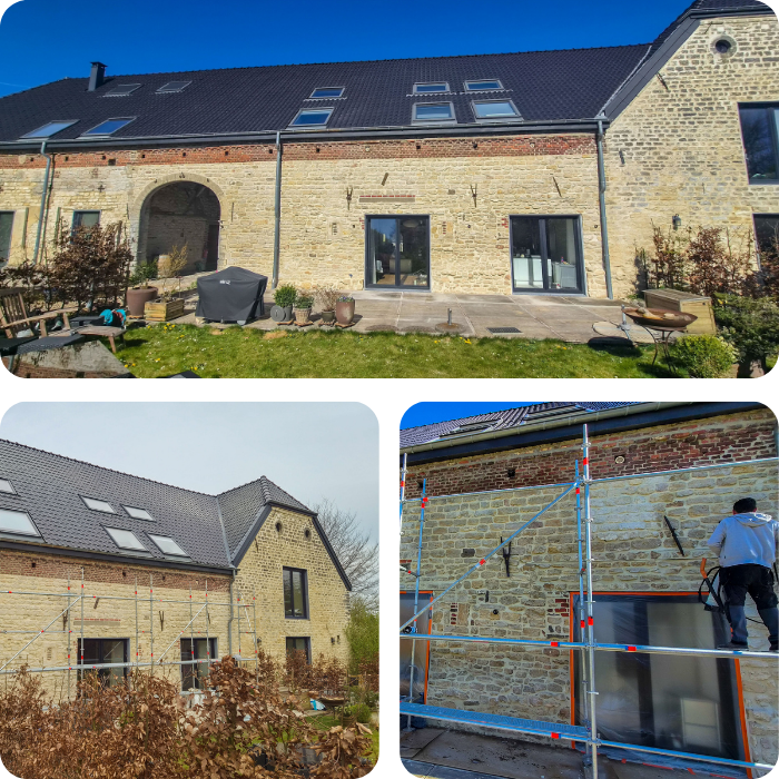 Façade, ravalement, rénovation extérieure, pierre, brique, rejointoyage, sablage