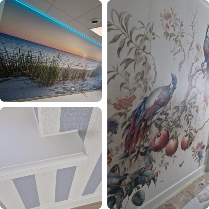 papier peint, décoration, intérieur, extérieur, façade, menuiserie