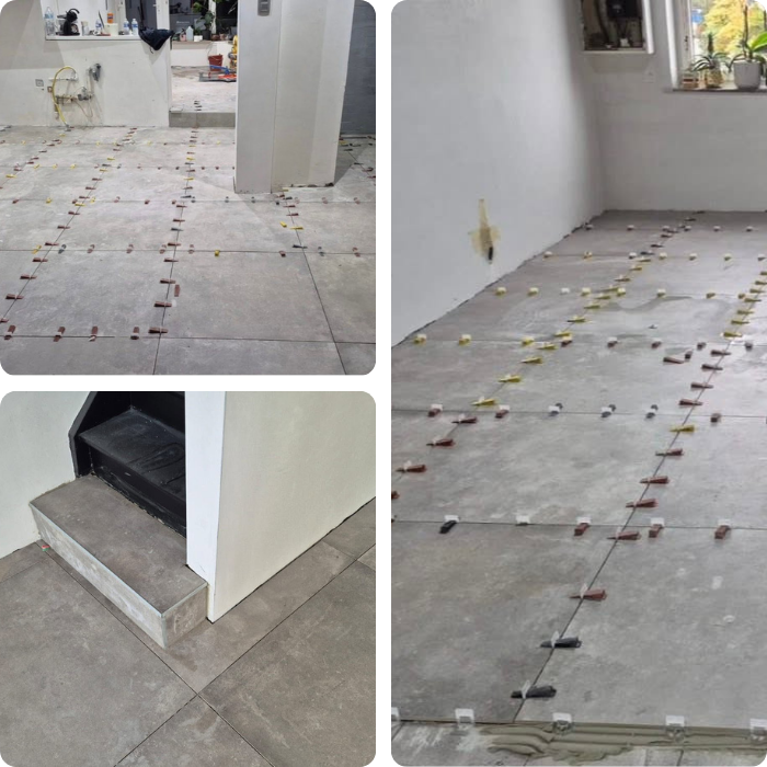 Carrelage, chape, sols, isolation, châssis, fenêtre