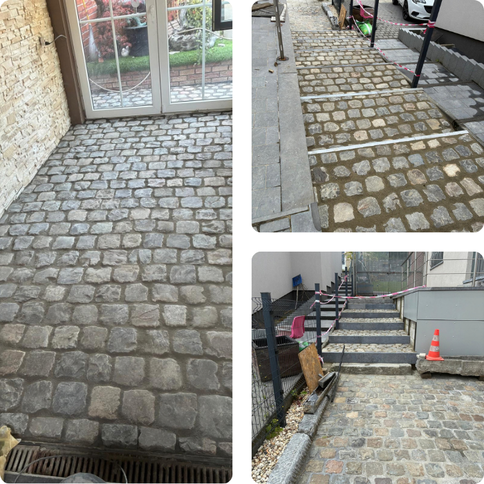 pavage, rue, pavés, sols extérieurs