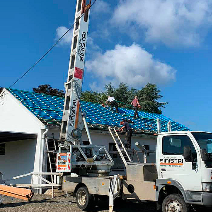 Travaux de toiture inclinées, zinc, métalliques