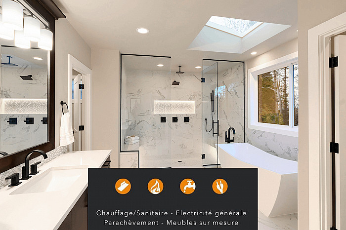 Rénovation, démolition, isolation des combes, isolation acoustique, nouvelle salle de bain, meubles de cuisine, rénovation cuisine, rénovation salle de bain, mise en conformité électricité, plafonnage, cloisons, bardage en bois, éclairage extérieur, électricien, aménagement de grenier, chauffage, sanitaire
