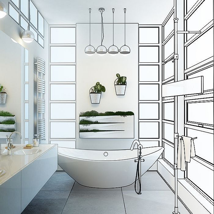 salle de bain, sanitaires, plomberie