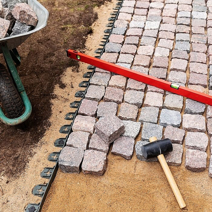 Aménagement jardin, pavage, pierre, sols extérieure, allée de jardin