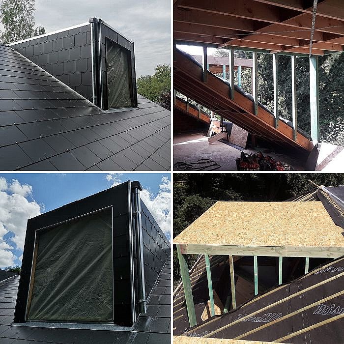 Isolation de toiture, réparation de toiture, zingueur, charpentier, lucarne, construction