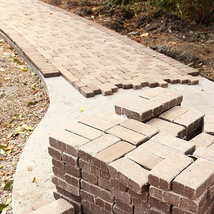 Travaux de pavage, paés, pierre, pierre naturelle