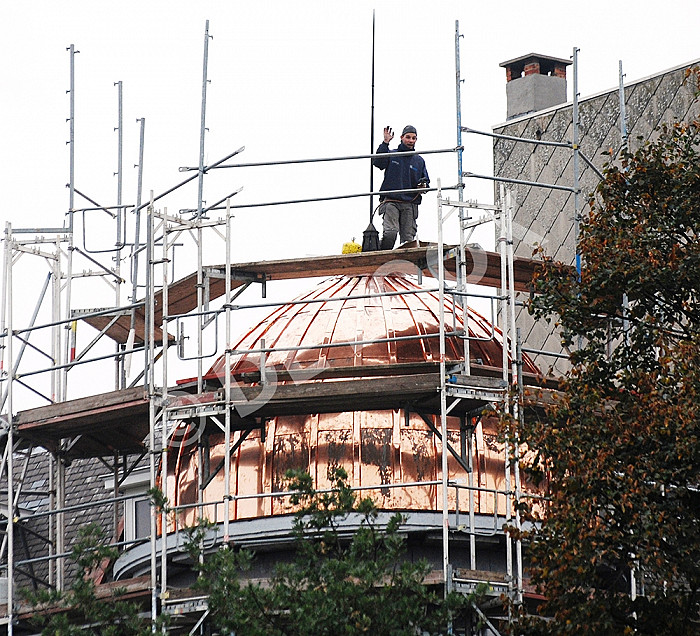 Construciton de toiture dôme en cuivre