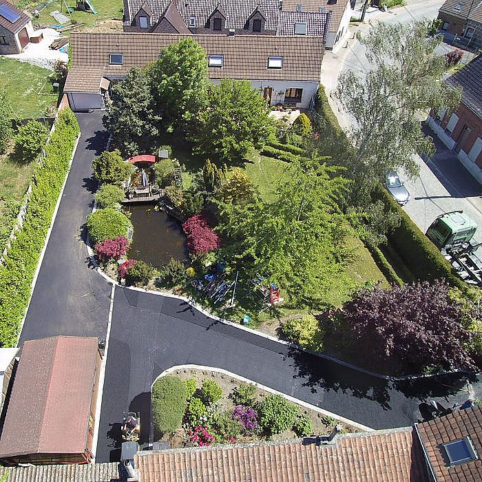 Création d'allées de garage, pavage, klinkers, création de parking, asphalte, béton poli