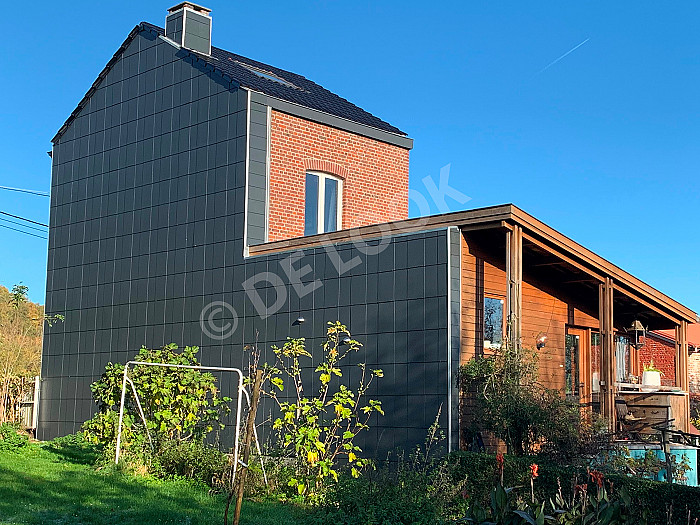 Pose de bardages en zinc, bois, ardoise