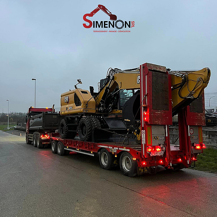 Pelleteuse, semi-remorque, Triage des déchets, Gravats, Démolir, Construction, Rénovation, Recyclage