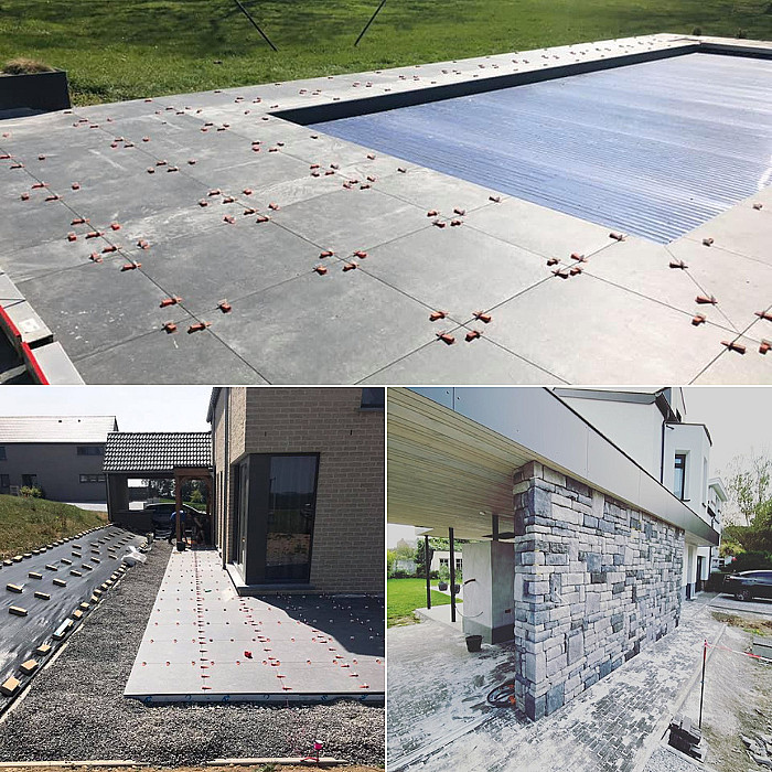 Nouveau carrelage, sols extérieurs, revêtements de sols