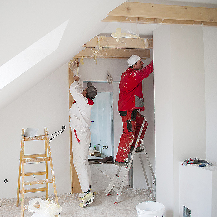 Travaux de rénovation, enduisage