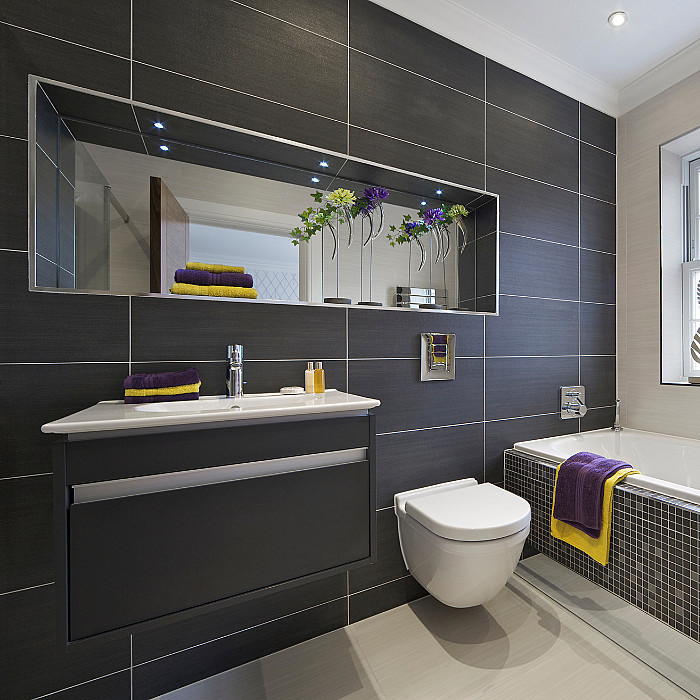 Revêtement de sols, béton poli, carrelage, intérieur, maison, salle de bain