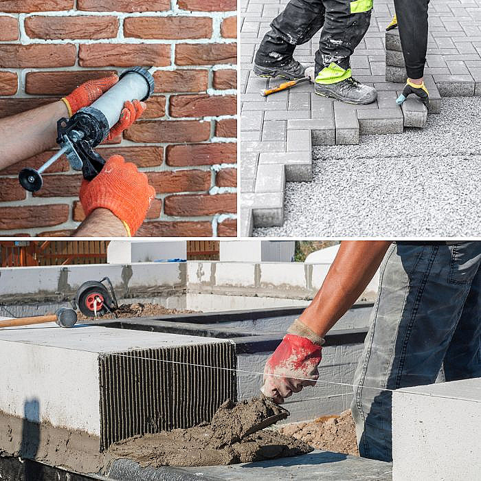 Travaux de maçonnerie, construction générale, rénovation, gros œuvre, fondations, 
                   murs porteurs, réparation de façade, pose de briques, dallage, jointoiement, béton armé