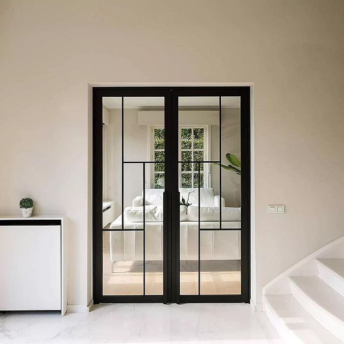 Porte vitrée, porte métallique, porte intérieure, ferronneire, ferronnier, garde-corps