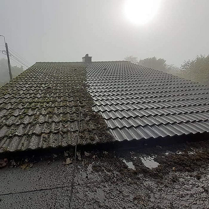 démoussage de toiture, nettoyage de toiture, entretien de toit, Sprimont, Verviers