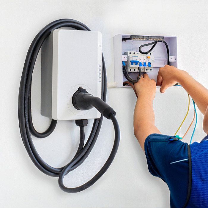 borne de recharge, voiture électrique, installation