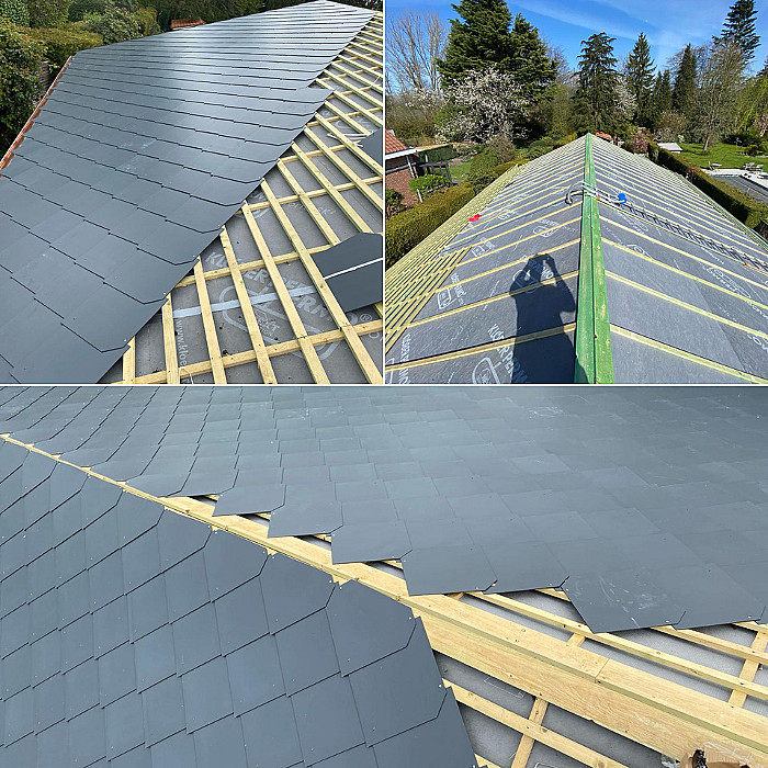 Ardoise, couverture de toit, couvreur, réparation, tuile