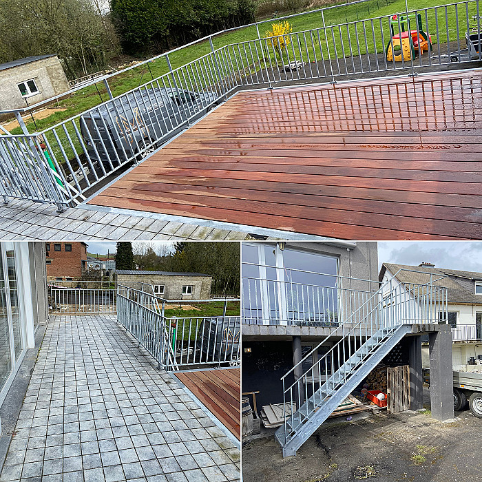 terrasse, métal, nouvelle terrasse, garde-corps en métal, sécurité, balcon